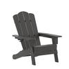 Flash Furniture LE-HMP-1044-10-GY-GG Newport 32in x 29.25in Gray HDPE Patio Chair with Cup Holder 