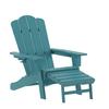 Flash Furniture LE-HMP-1044-110-BL-GG Newport 47.25in x 33.75in Blue HDPE Patio Chair with Cup Holder 