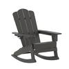 Flash Furniture LE-HMP-1044-31-GY-GG Newport 29.75inx 33.25in Gray HDPE Rocking Chair with Cup Holder 