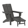 Flash Furniture LE-HMP-1045-110-GY-GG Halifax 47.25in x 33.75in Gray HDPE Patio Chair with Cup Holder 