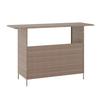 Flash Furniture LTS-0165-BR-GG Marco 54inx 18in Brown Wicker Patio Counter Table with 2 Shelves 