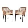Flash Furniture SDA-AD892006-NAT-2-GG Kallie 22in x 27in Ivory Woven Patio Chair - 2 Each 