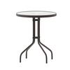 Flash Furniture TLH-070-1-BZ-GG 23.75"Dia. x 28"H Bronze Metal Base Patio Table with Glass Top 