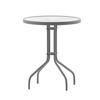 Flash Furniture TLH-070-1-GG 23.75in Dia. x 28"H Black Metal Base Patio Table with Glass Top 