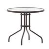 Flash Furniture TLH-070-2-BZ-GG 31.5in Dia. x 28"H Bronze Metal Base Patio Table with Glass Top 