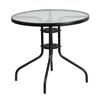 Flash Furniture TLH-070-2-GG 31.5in Dia. x 28"H Black Metal Base Patio Table with Glass Top 