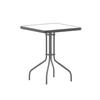 Flash Furniture TLH-073A-1-SV-GG Barker 23.5in x 23.5in Silver Metal Base Patio Table 