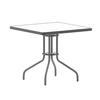 Flash Furniture TLH-073A-2-SV-GG Barker 31.5in x 31.5in Patio Table with 5mm Tempered Glass Top 