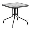 Flash Furniture TLH-073R-GY-GG Barker 28in x 28in Dark Gray Metal Base Patio Table 