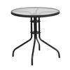 Flash Furniture TLH-087-BK-GG 28in Dia. x 28"H Black Metal Base Patio Table with Glass Top 
