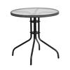 Flash Furniture TLH-087-GY-GG 28in Dia. x 28"H Black Metal Base Patio Table with Glass Top 