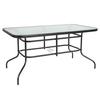 Flash Furniture TLH-089-GG 55in x 31.5in Black Metal Patio Table with 5mm Glass Top 
