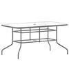 Flash Furniture TLH-089-SV-GG 55in x 31.5in Silver Metal Patio Table with 5mm Glass Top 