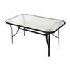 Flash Furniture TLH-SC-094L-BLK-GG Tory 59in x 35in Black Metal Frame Patio Table with Glass Top 