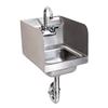 BK Resources BKHS-W-SS-SS-PT-G 9in x 9in Wall Mount Hand Sink with Faucet and Side Splashes 