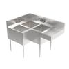 Krowne KR24-3CS-R 48in X 24in Three Compartment Corner Bar Sink 