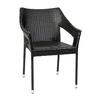 Flash Furniture TT-TT02-BK-GG Ethan Black Curved Wicker Back Patio Stacking Armchair 