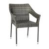 Flash Furniture TT-TT02-GY-GG Ethan Gray Curved Wicker Back Patio Stacking Armchair 