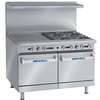 Imperial 48in Restaurant Range 4 Gas Burner with 24in Griddle, Two Ovens - IR-4-G24 