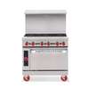 American Range 36in Commercial (6) Burner Gas Range with Convection Oven - AR-6-C 