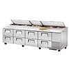 True 43.9cuft Pizza Prep Cooler with 8 Drawers - TPP-AT-119D-8-HC 