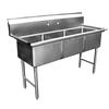 GSW USA SE15153N 51.5in Three Compartment 18 Gauge Stainless Steel Sink 