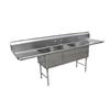 GSW USA 90in x 24in 18-Gauge Stainless Steel Three Compartment Sink - SE18183D 