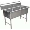 GSW USA Two Compartment Sink Commercial 24 x 24 x 14 NSF - SH24242N 