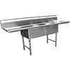 GSW USA SE18182D Two Compartment Sink 18x18x12 Bowls with Two 18in Drainboards 