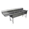 GSW USA SE18183L 75in x 24in Three Compartment Sink with 18in Left Side Drainboard 