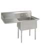 BK Resources One Compartment Sink 18 x 18 x 12 Bowl with 18in Drainboard NSF - BKS-1-18-12-18* 