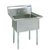 BK Resources Stainless 1 Compartment Sink with 18in x 24in x 14"D Bowl - BKS-1-1824-14 