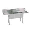 BK Resources 3 Compartment Sink stainless steel with 18x24x14"D Bowls & 2 Drainboards - BKS-3-1824-14-24T 