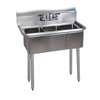 BK Resources 3 Compartment Stainless Sink with 24in x 24in x 14"D Bowls - BKS-3-24-14 