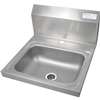 BK Resources Stainless Deck Mount Hand Sink 14in x 10in Drain NSF - BKHS-D-1410-1 