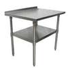 BK Resources 36x24 Work Prep Table Stainless Top with 1.5in Backsplash NSF - VTTR-3624 