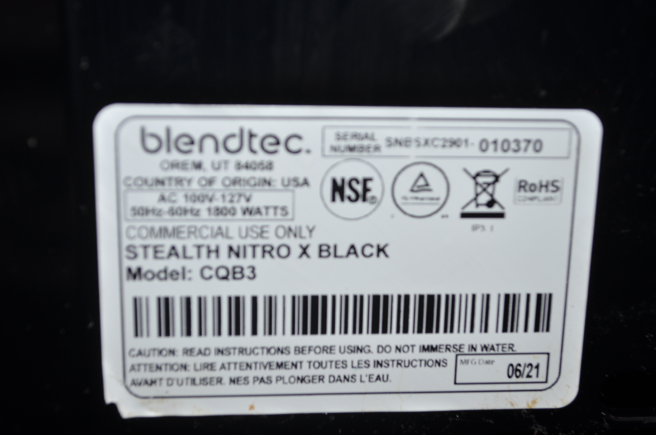 Blendtec CQB3 - Item 238965