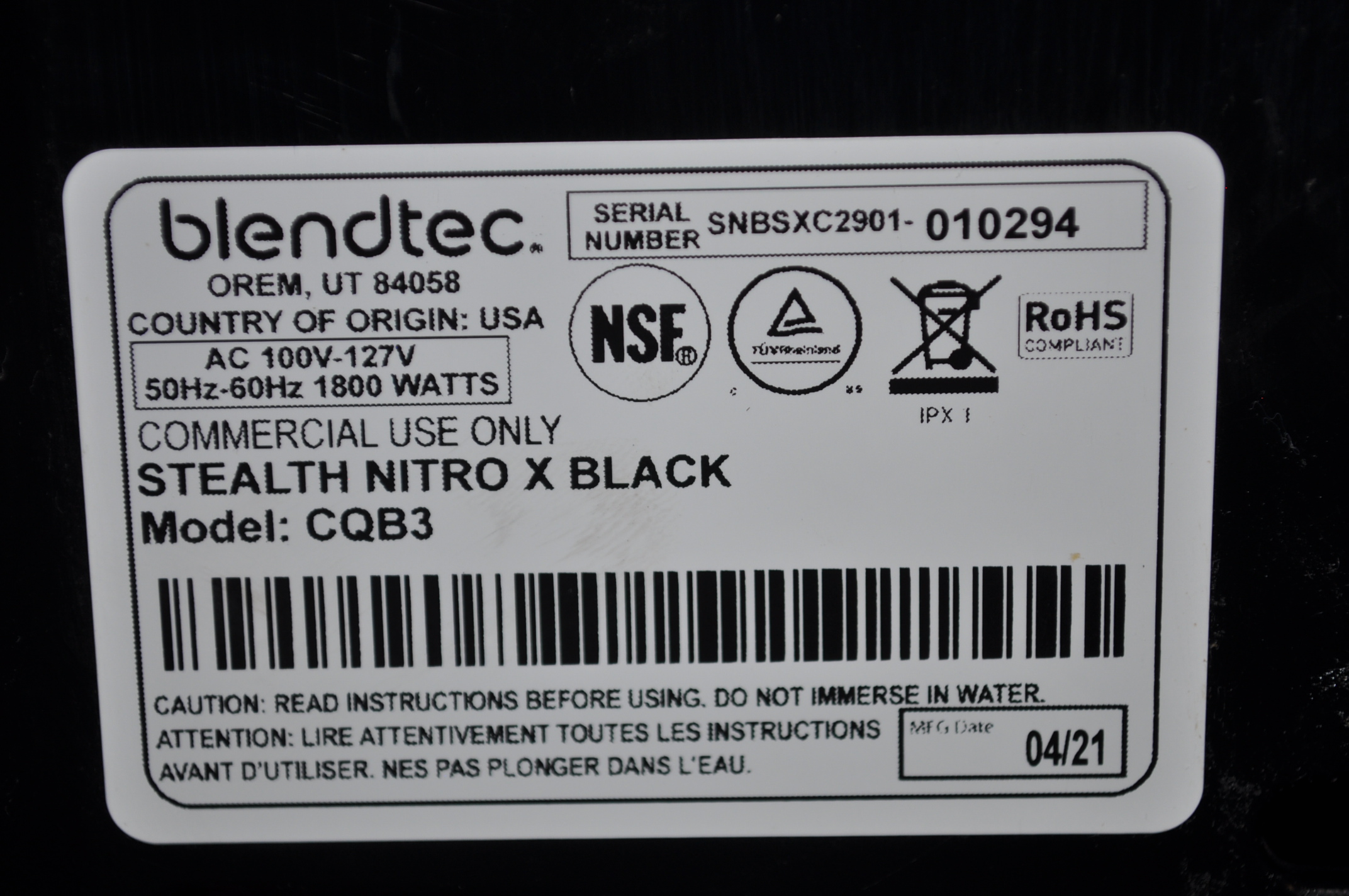 Blendtec CQB3 - Item 238966