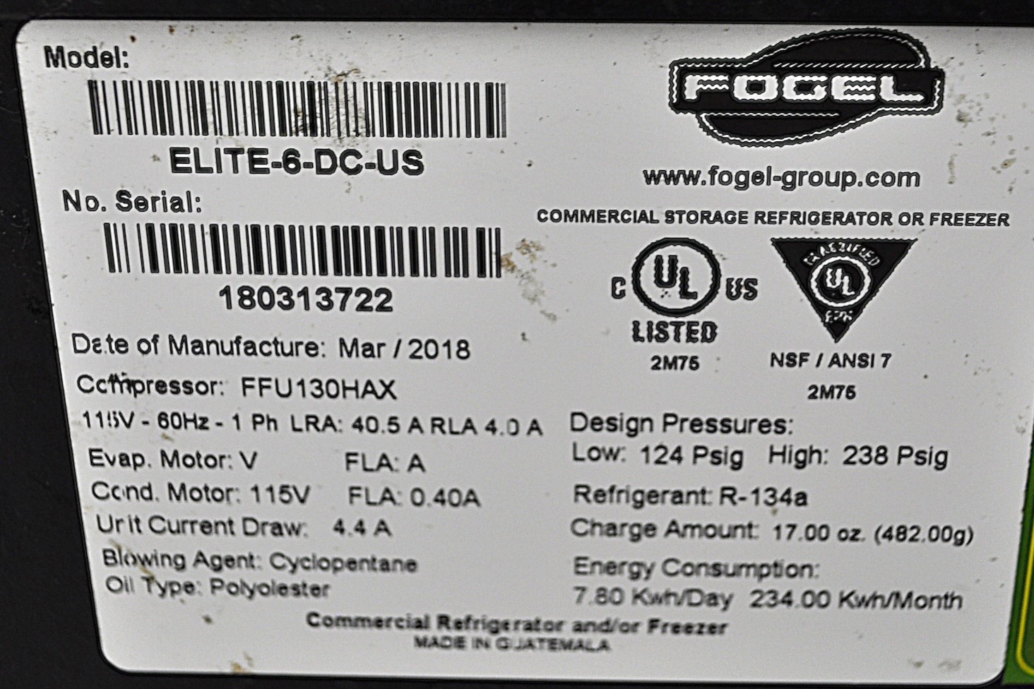 Fogel ELITE-6-DC - Item 241248