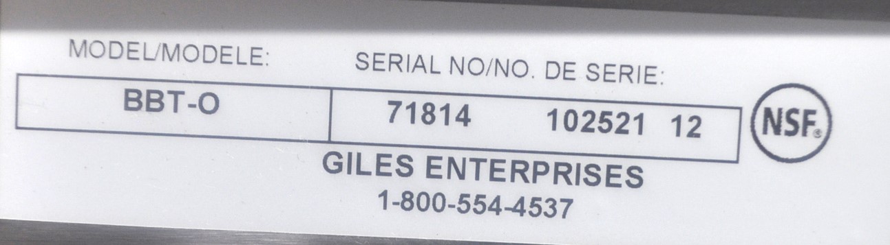 Giles Enterprises BBT-O - Item 241382