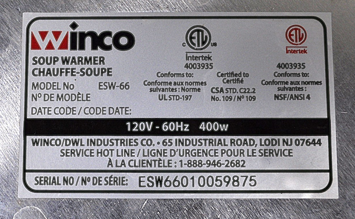 Winco ESW-66 - Item 247900