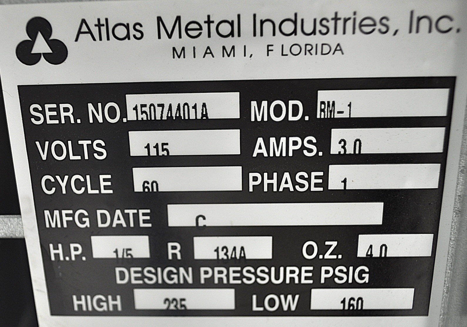 Atlas Metal Industries RM-1 - Item 248768