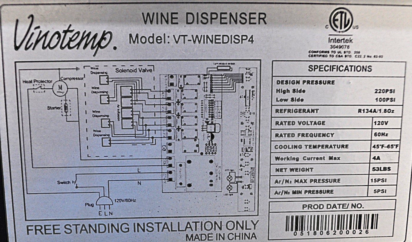 Vinotemp VT_WINEDISP4 - Item 254087