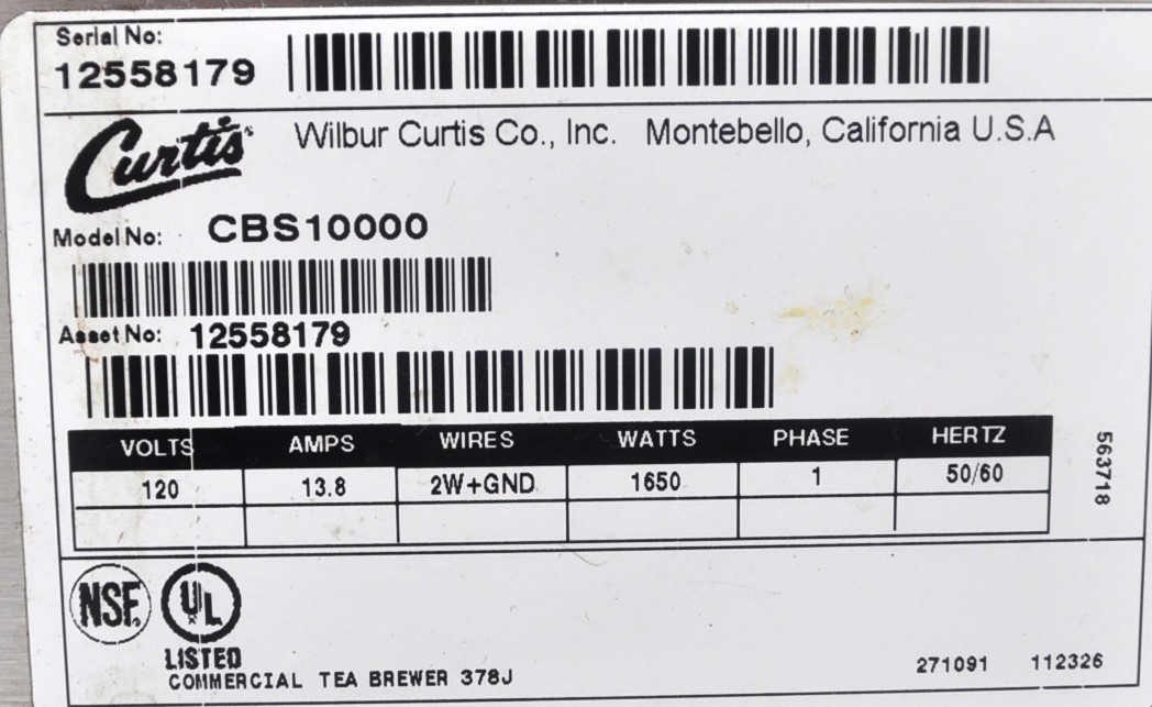 Curtis CBS10000 - Item 256225