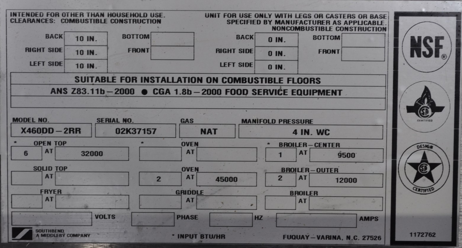 Southbend X460DD-2RR - Item 257103