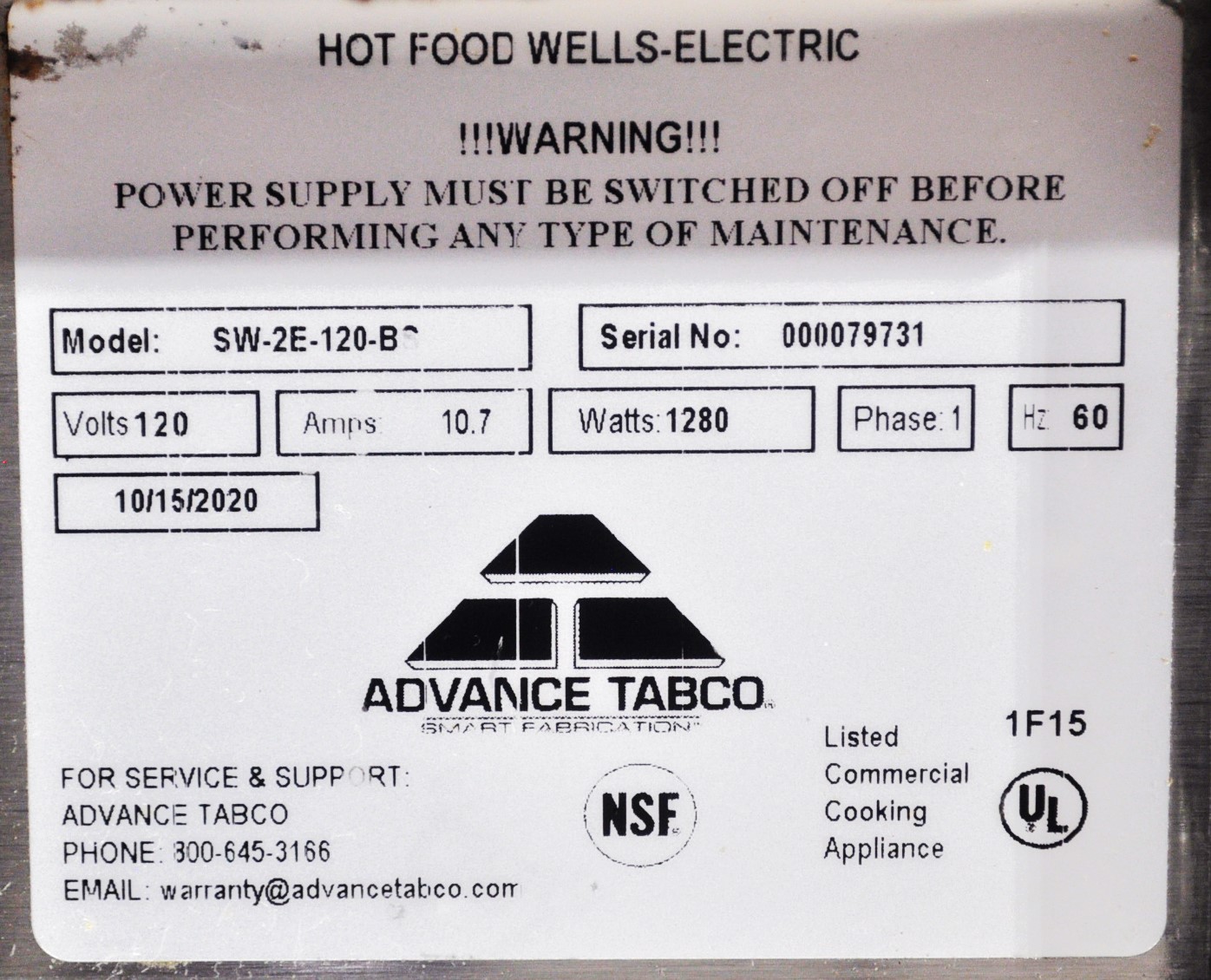 Advance Tabco SW-2E-120-BS - Item 258203