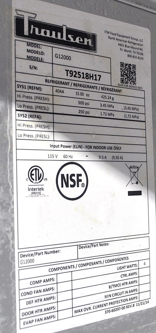 Traulsen G12000 - Item 259571