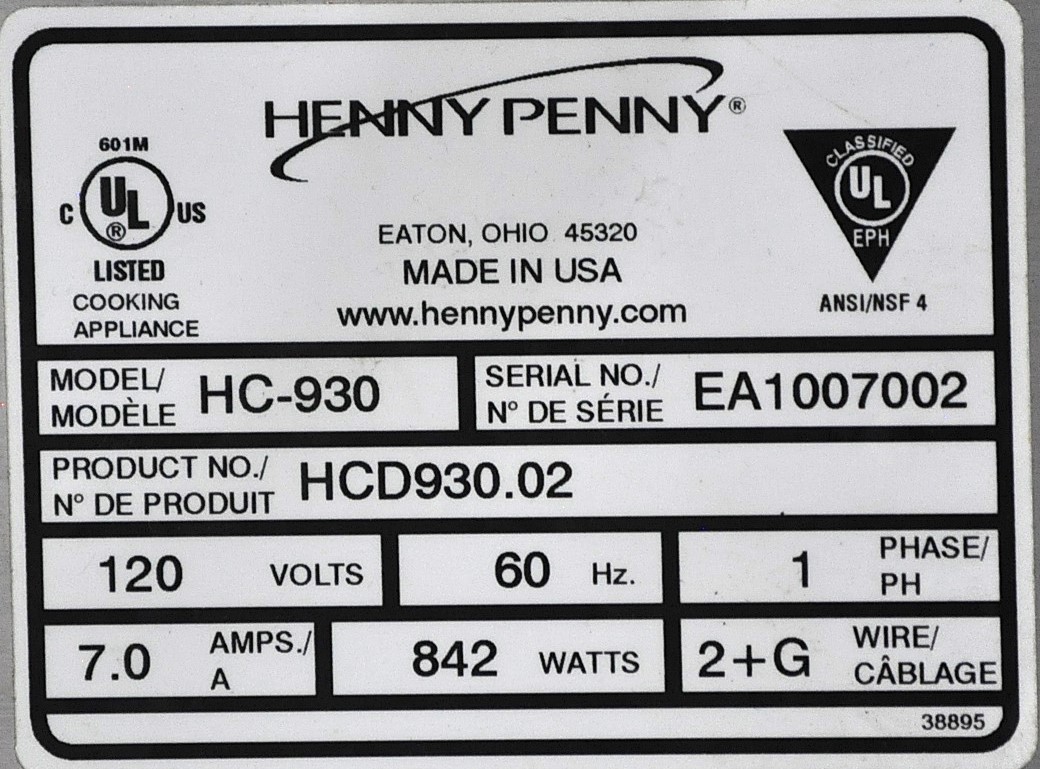Henny Penny HC-930 - Item 259603