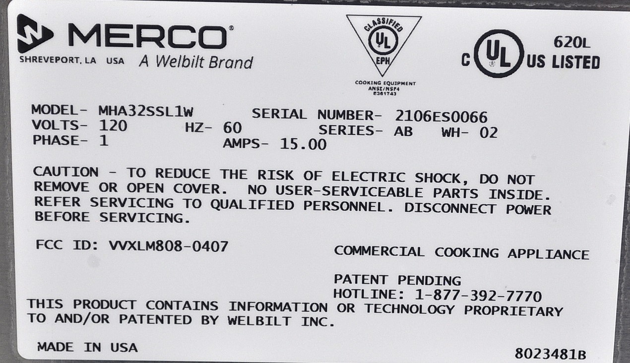 Welbilt MHA32SSL1W - Item 259605