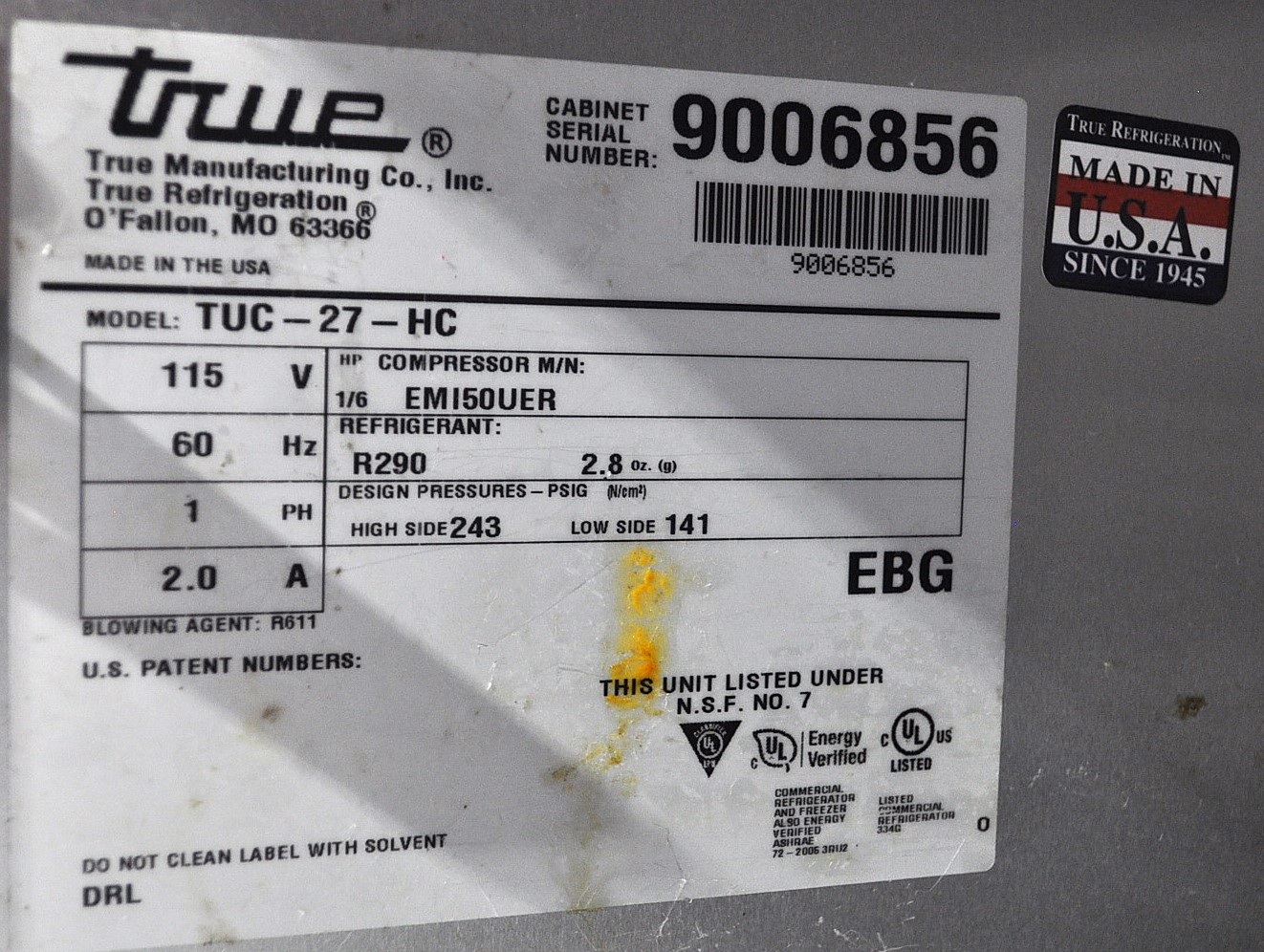 True TUC-27-HC - Item 259645